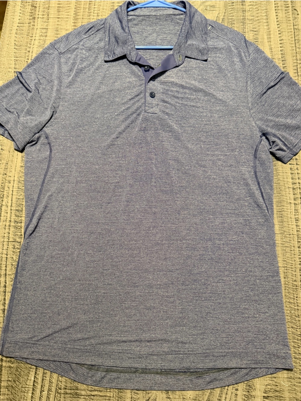 lululemon Heathered Light Blue Thin Techy Performance Polo
